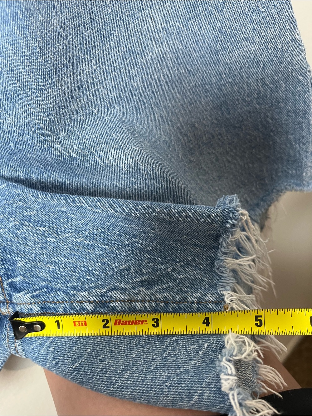 Abercrombie & Fitch SIZE 29/8 Light Blue Denim Frayed Hem Shorts 4 1/2” inseam - Picture 6 of 9